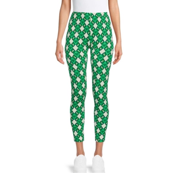 NOBO Pants - NWT St Patrick's Day Leggings Shamrock Argyle clover lucky green festivities